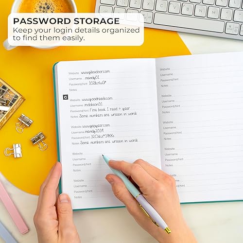 Miniatura 3 de Clever Fox Libro de contraseñas  Organizador de direcciones de Internet y contraseñas alfabetizado  Cuaderno de mantenimiento de contraseñas de