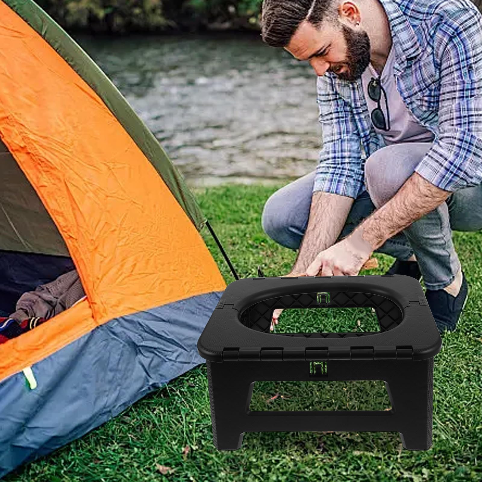Gatuida Inodoro Plegable: Orinal de Viaje Plegable para Coche, Inodoro, Orinal de Emergencia para Exteriores para Mujeres y Hombres, para Uso en vehículos.