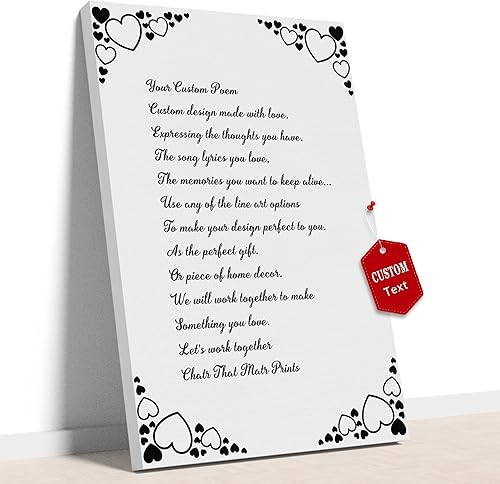 Impresiones artísticas personalizadas de poema o verso, citas personalizadas, lienzo para crear tus propias citas personalizadas para el hogar,