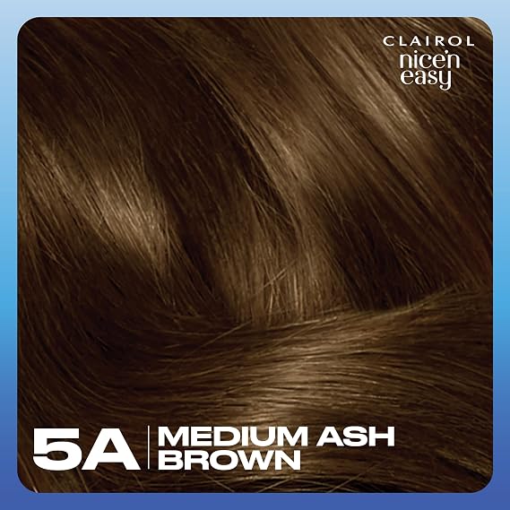Clairol Nice'n Easy Crème, Natural Looking Oil Infused Permanent Hair Dye, 5A Medium Ash Brown