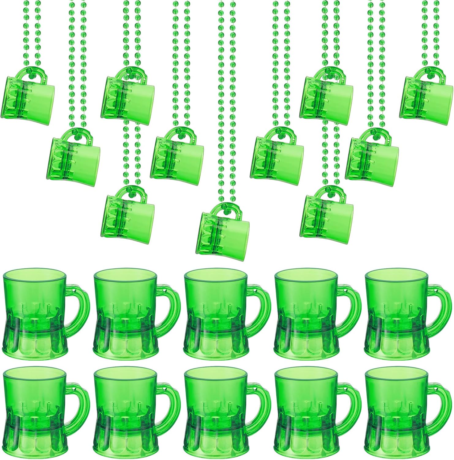 80 Pieces St. Patrick's Day Shot Glasses Necklace Bulk Beer