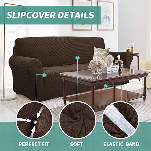 Miniatura 3 de YEMYHOM - Funda para sofá con diseño de jacquard, funda de gran elasticidad para sala de estar, funda de sillón a prueba de perros y gatos,