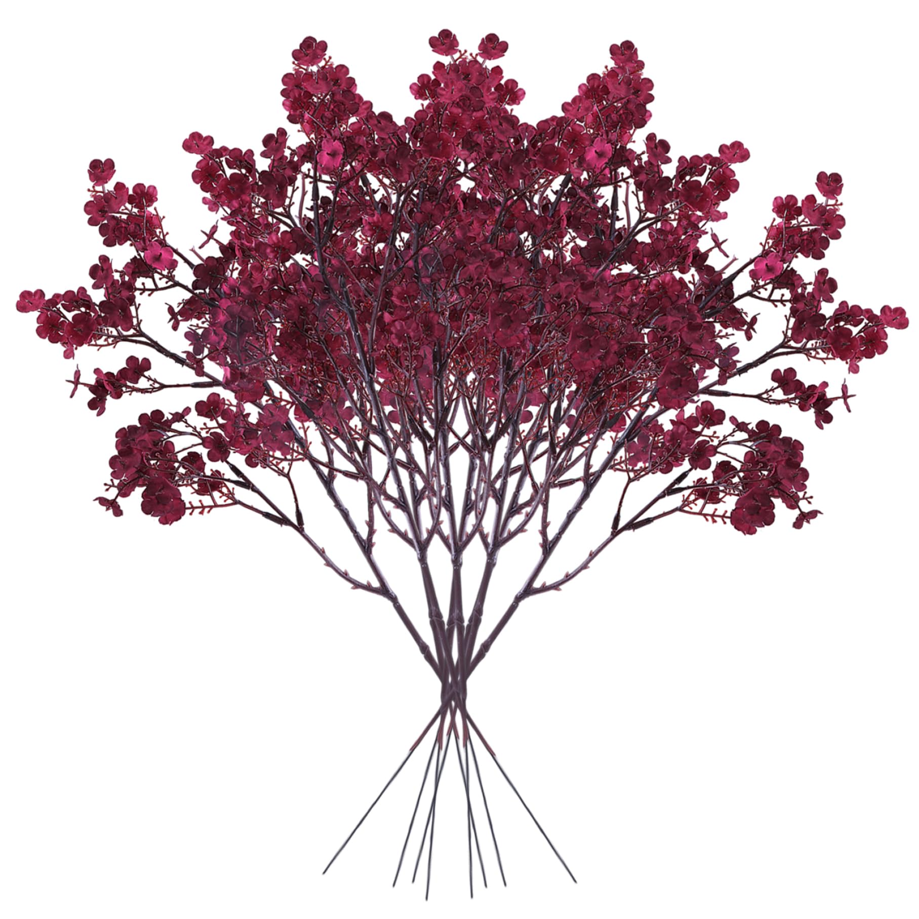 Gypsophile artificiel bordeaux 50cm, bouquet de fleurs artificielles toucher naturel