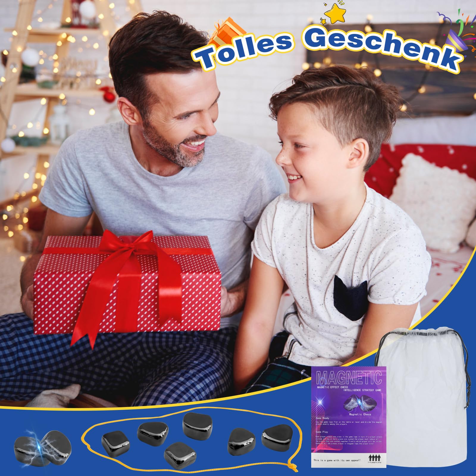 SUNtoys Zestaw magnetycznych szachów, gra magnetyczna dla dzieci w wieku od 3, 4, 5, 6, 7, 8, 9, 10, 11, 12 lat, magnetyczne szachy, prezent dla dzieci w wieku 3-12 lat