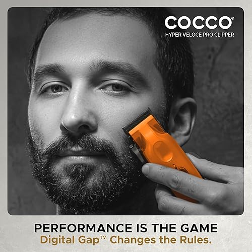 Miniatura 9 de Cocco Hyper Veloce Pro Clipper, Digital Gap Ambassador Graphene Taper Blade Profesional Clipper, Motor BLDC de alto par, totalmente metálico