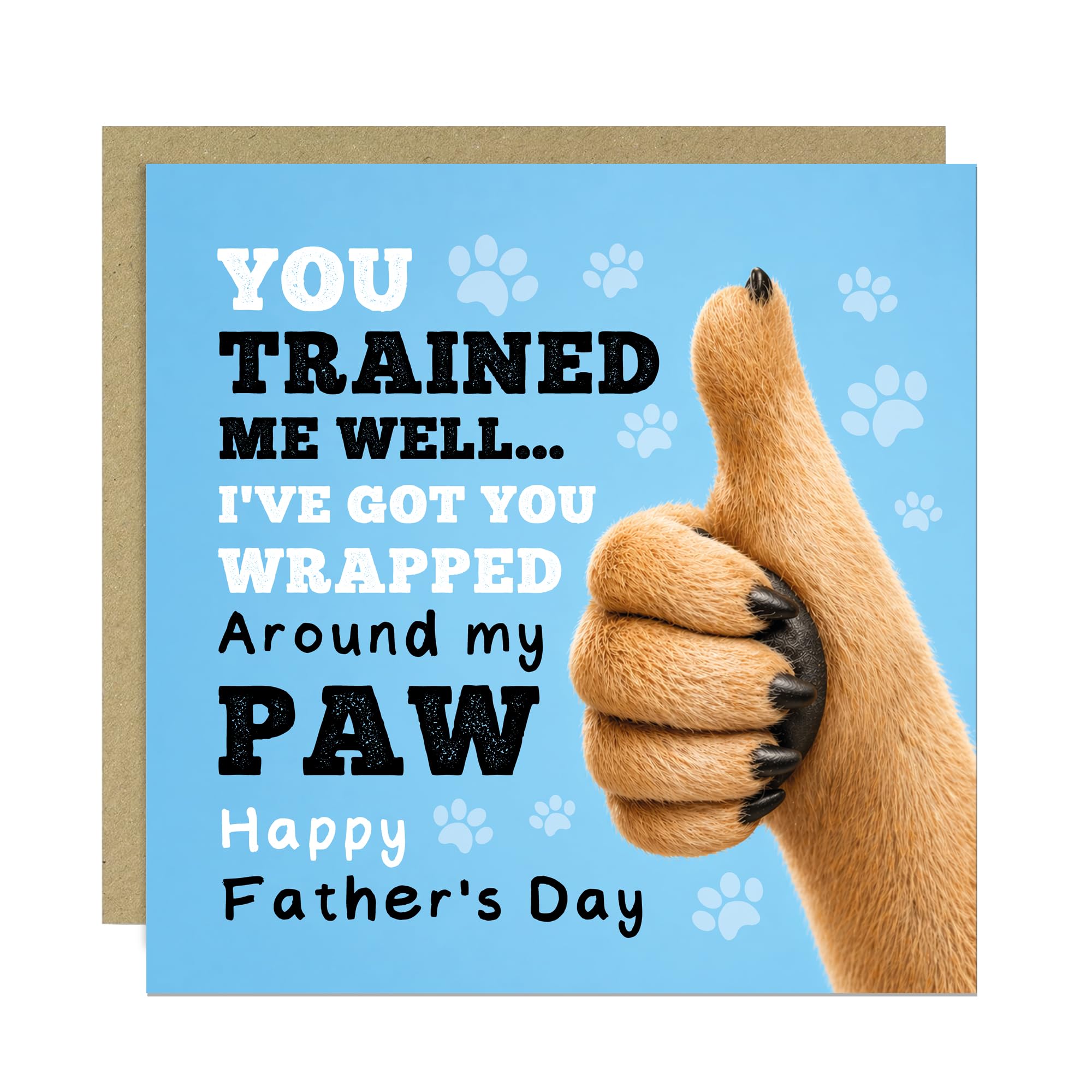 RED OCEAN Funny Father's Day Card from Dog, Hilarious Dad Card, Dog Lover Card for Dad, Fathers Day Cards From The Dogs 145x145mm With Kraft Envelope