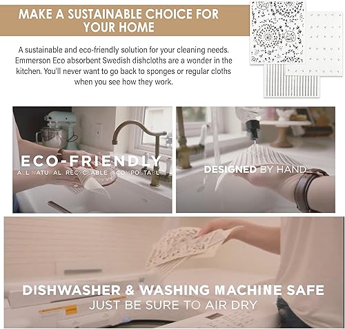 Miniatura 5 de Paños suecos para cocina  Paquete de 3 paños de cocina reutilizables para cocina  Ecológicos, altamente absorbentes, de secado rápido,