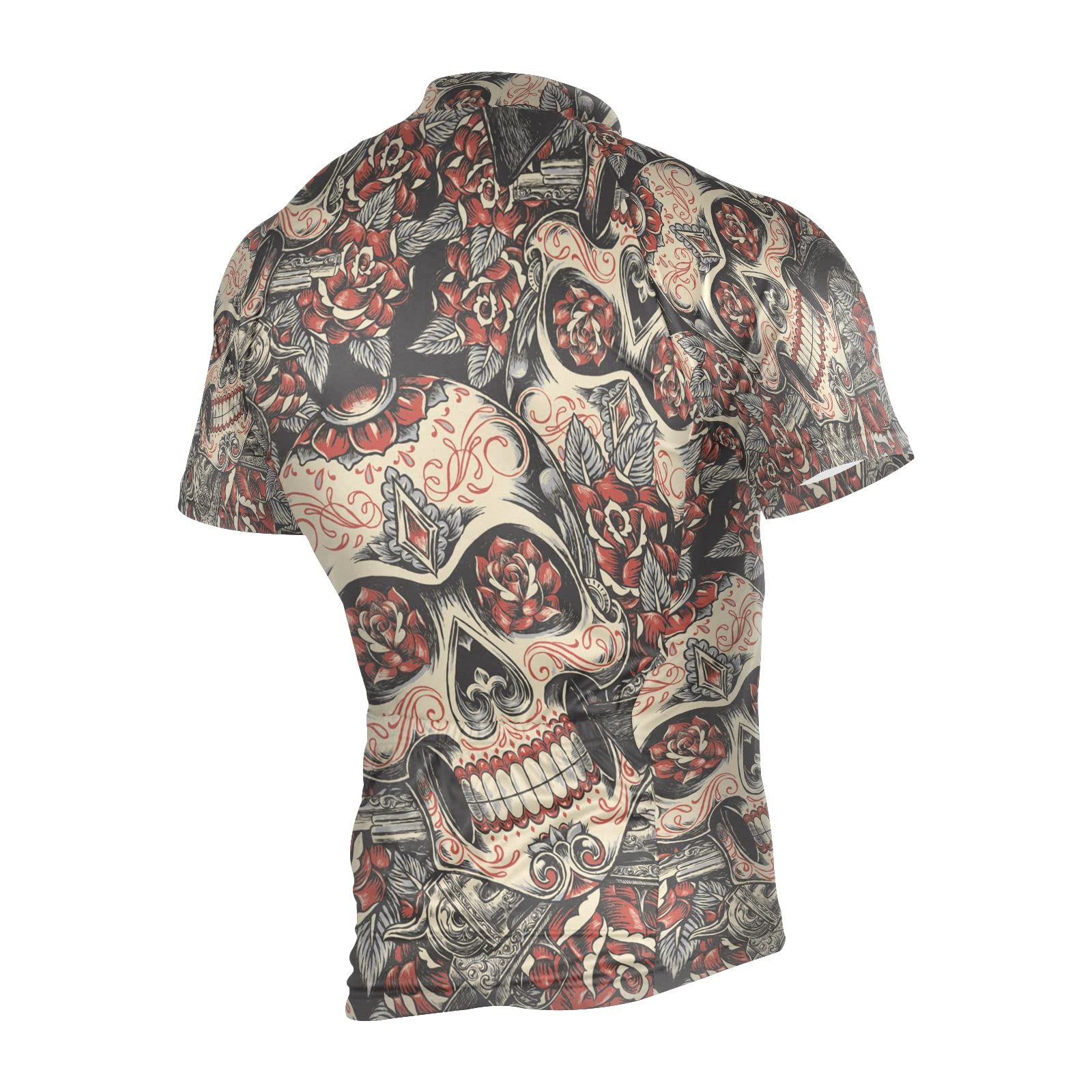 Sugar Skull Dia De Los Muertos (c17) Men's Cycling Jersey Short Sleeve Bike Jacket Biking Bicycle Jersey Shirt