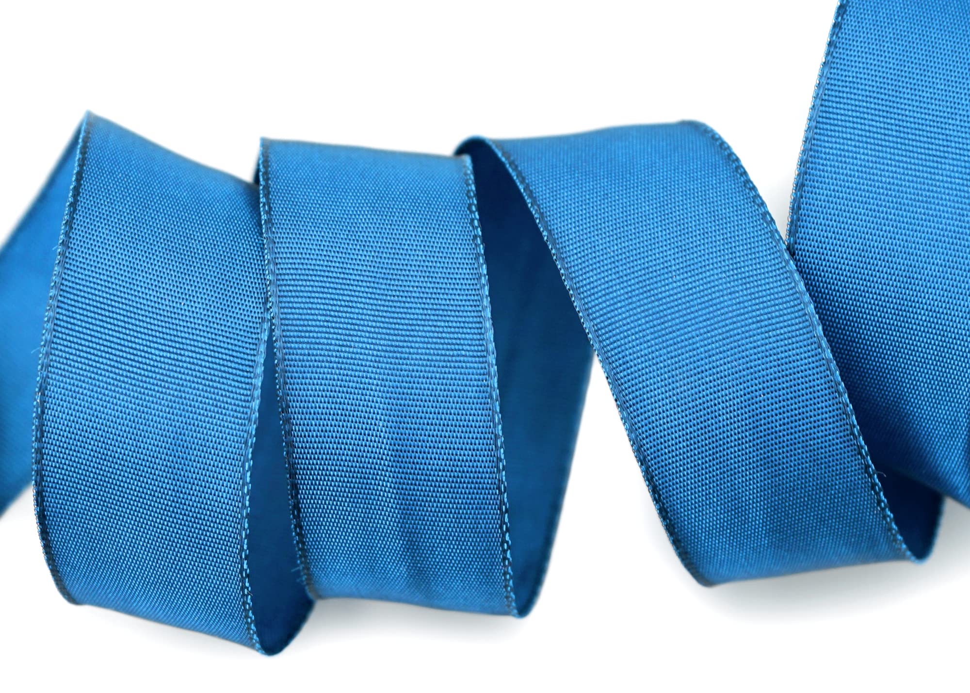 25 m x 25 mm Wired Edge Ribbon LEO Grain Blue (712) Decorative Ribbon with Wired Edges Plain Gift Ribbon Fabric Ribbon Ribbon Ribbon Visco Wire Made from Renewable Raw Materials Biodegradable
