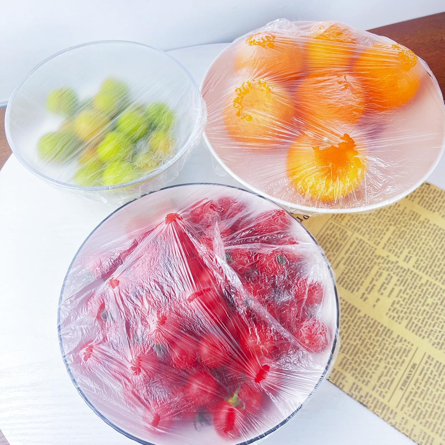 100PCS Reusable Elastic Bowl Covers (6") - Stretchable Food Covers for Plates, Fruits & Containers - Kitchen Storage Protection from Dust