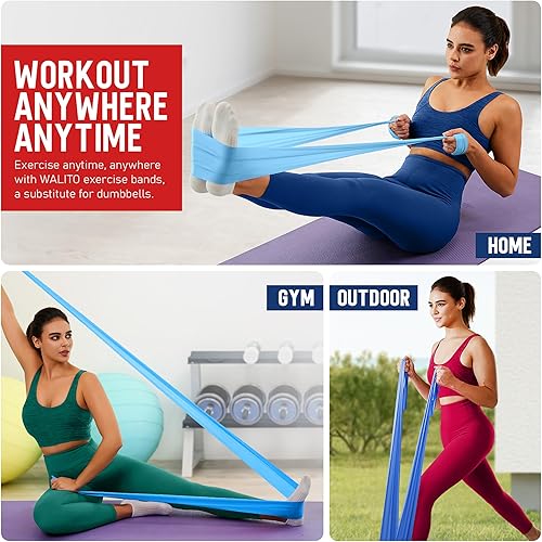 Miniatura 6 de WALITO Bandas de resistencia para entrenamiento, bandas de ejercicio para mujeres y hombres, bandas de entrenamiento para terapia física,