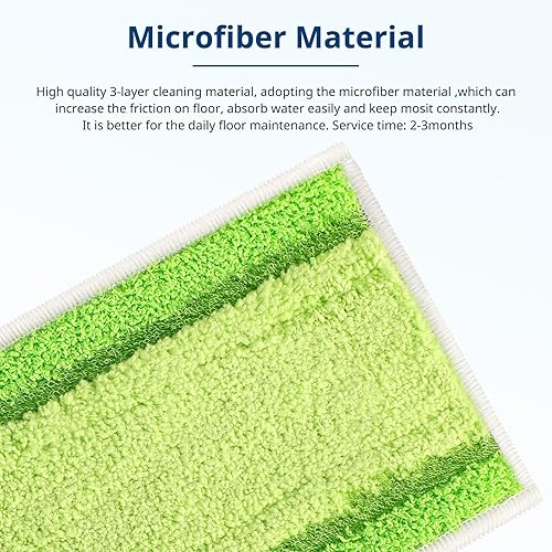 Miniatura 2 de LINNIW Paquete de 6 almohadillas húmedas M6 mejoradas de microfibra limpiadora profunda, lavables y reutilizables, compatibles con Braava Jet M6