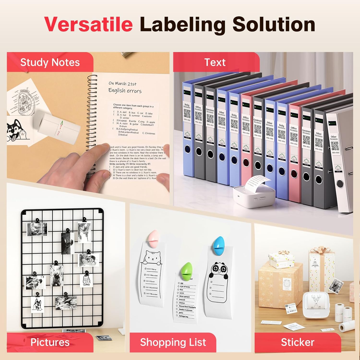 Examples of versatile labeling solutions using the PRT S1 Mini Printer