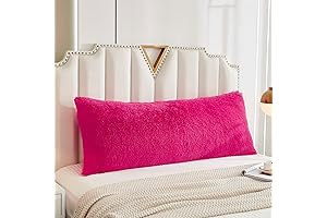 Plush and Luxurious 54in Long Pink Faux Fur Pillow Cover
