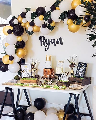 Miniatura 6 de Ponamfo Kit de guirnalda de globos negros, 154 piezas de arco de globos de látex de 5101218 pulgadas como globos de fiesta de cumpleaños, globos de
