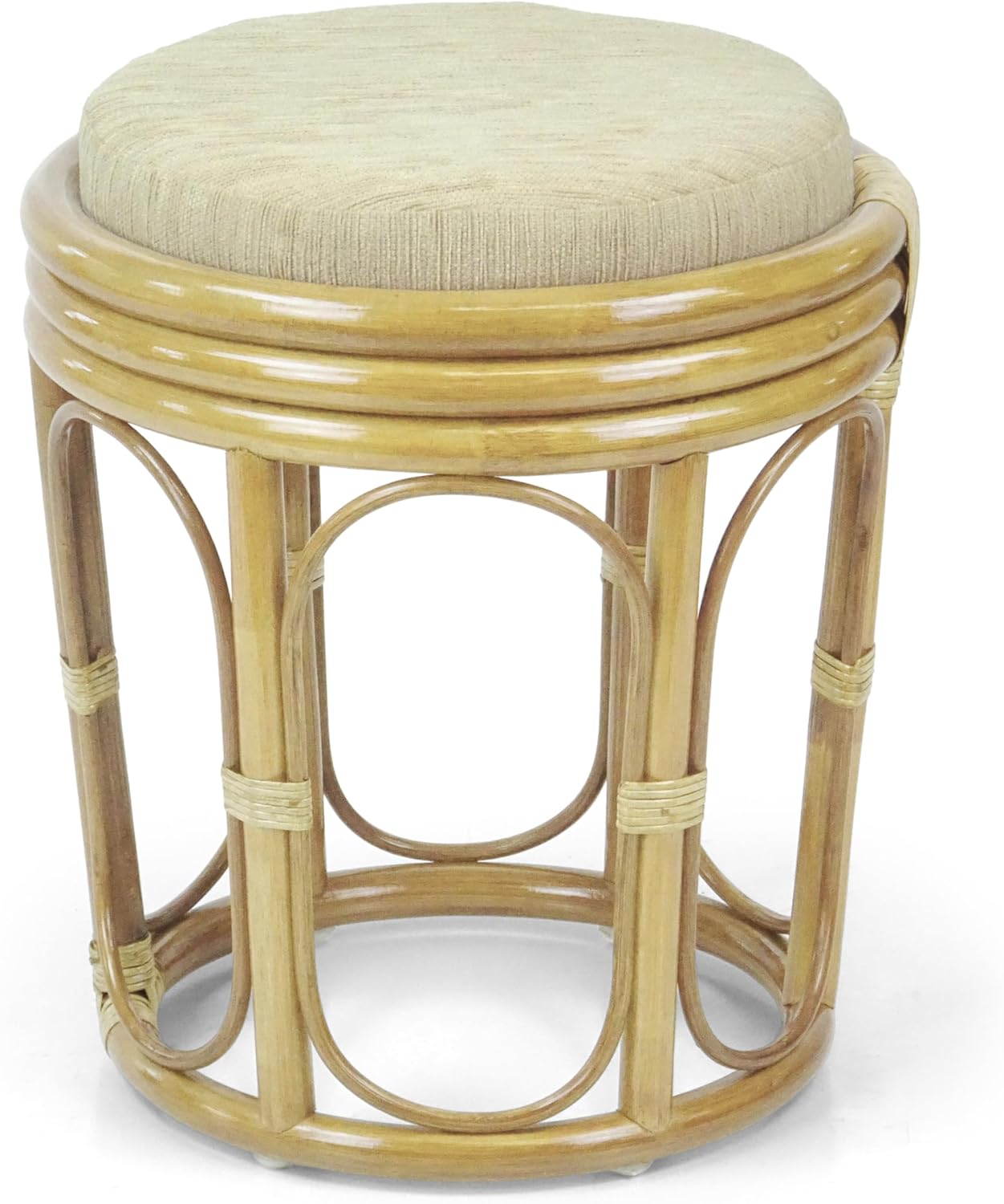Pier Handmade Rattan Wicker Vanity Bedroom Stool Fully Assembled Natural