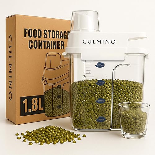 Miniatura 3 de Dispensador de aceite y recipiente hermético para cereales, paquete de 2 botellas de vidrio para vinagre y aceite + dispensador de arroz y cereales