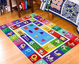 VICIKOIA ABC Kids Alphabet Rug - Vibrant Colorful Bright Colors - for Kids Room/Bedroom/Classroom/Playroom Area Rug (A, 80Ã—120cm/31Ã—47in)