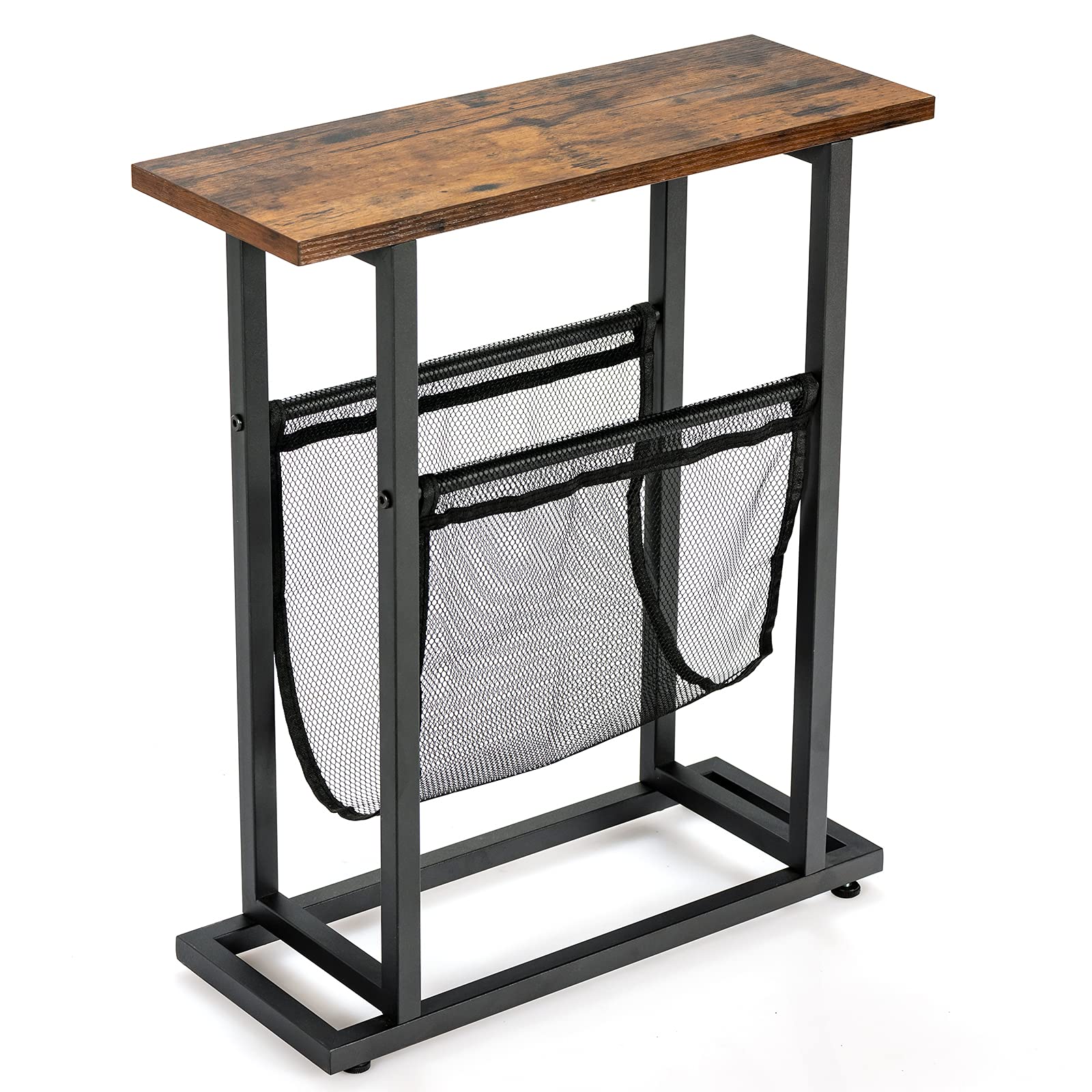 LIFEZEAL Tavolino da Divano, Tavolino Basso Laterale, a Fianco del Divano, Tavolino da Caffè, con Portariviste, Stretto, Salvaspazio, Montaggio Facile, per Soggiorno, Salotto, Max 35 kg, 48x18x54,5cm