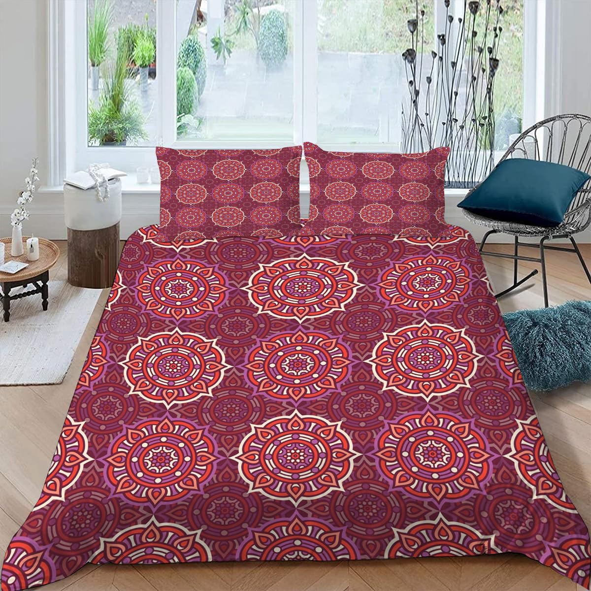 Parure Doux Mandala 240x260cm Housse de Couette Haut de Gamme 2 Personnes