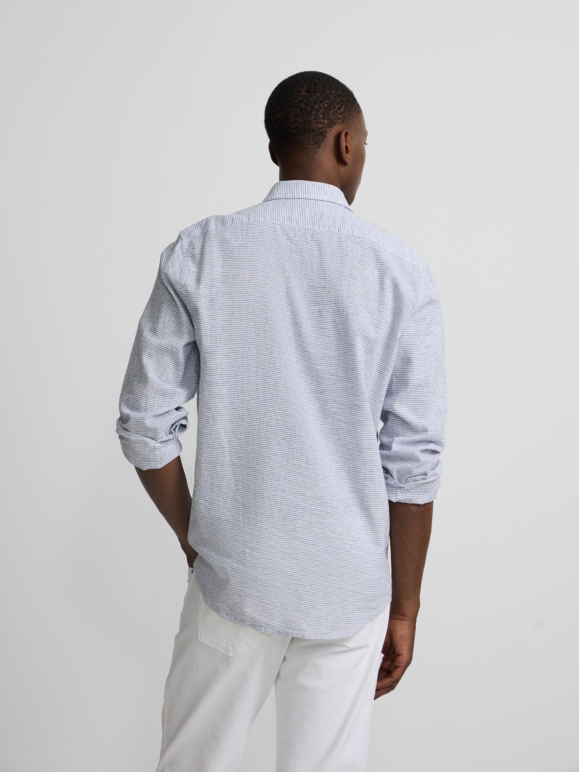 SILBON Polera Sport Lino Rayas Horizontales para Hombre