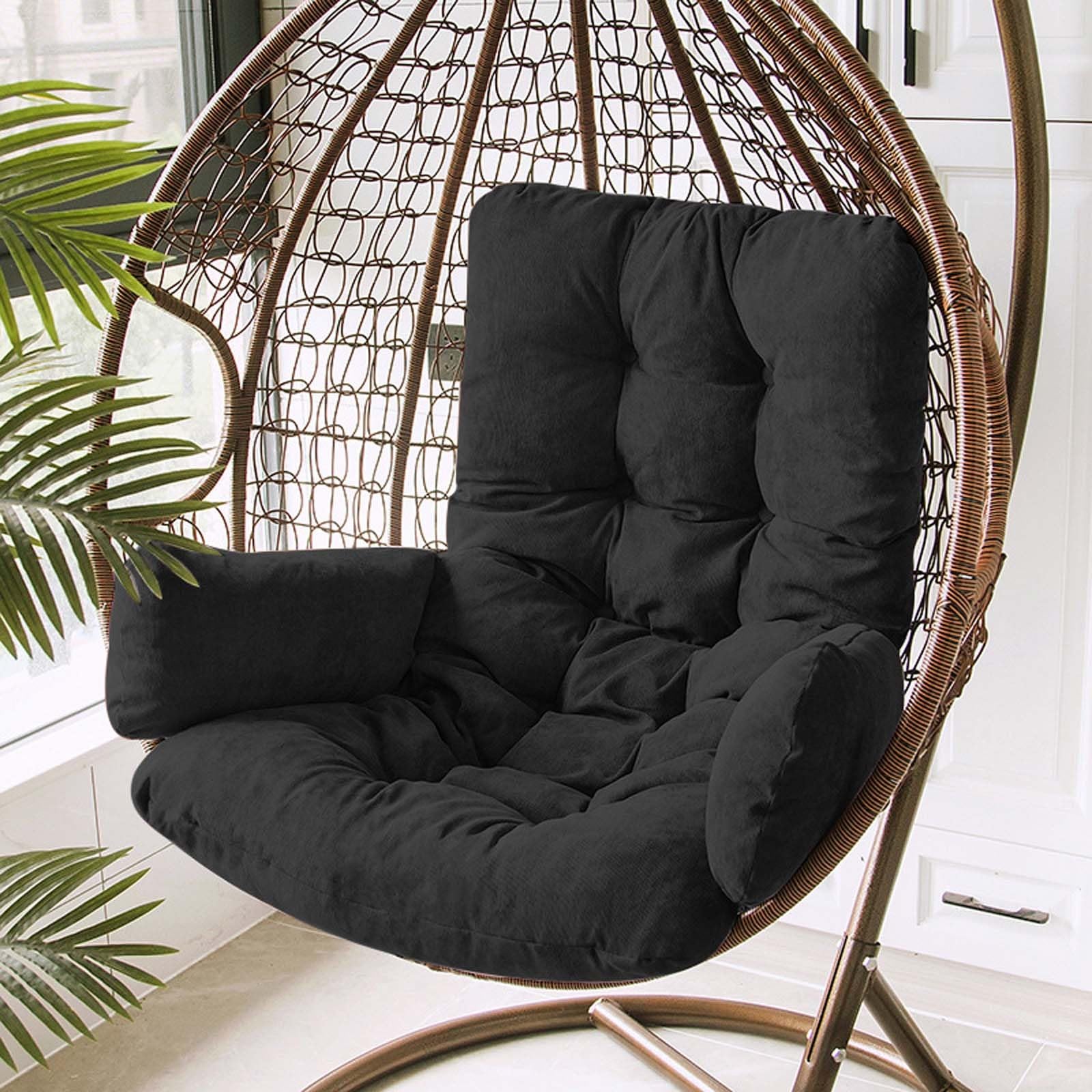 Hängesessel Kissen, Garten Polster, Auflage für Hängeschaukel, Hängekorb Sitzkissen, Waschbar Schaukelstuhl Sitzkissen Hängestuhl Sitzauflage(Schwarz)