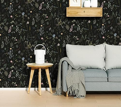 Miniatura 5 de Dimoon Papel tapiz floral de 78.7 x 16.1 pulgadas, papel tapiz autoadhesivo de granada, papel tapiz de granada extraíble para estantes, rollo de