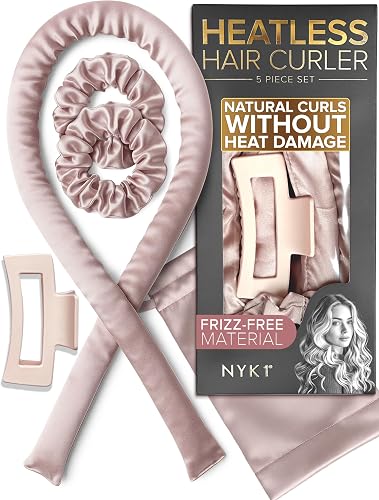 Heatless Hair Curler For Effortless Waves & Curls (5pc Set) NYK1 Satin Heatless Curls Overnight For No-Frizz Curl - 40" Overnight Blowout Rods For Easy Styling For All Hair Types And Lengths