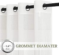 Vista 199 de NICETOWN Cortinas semitraslúcidas con textura de lino, con ojales, tratamiento de ventanas, cortinas verticales de lino con filtro de luz para sala