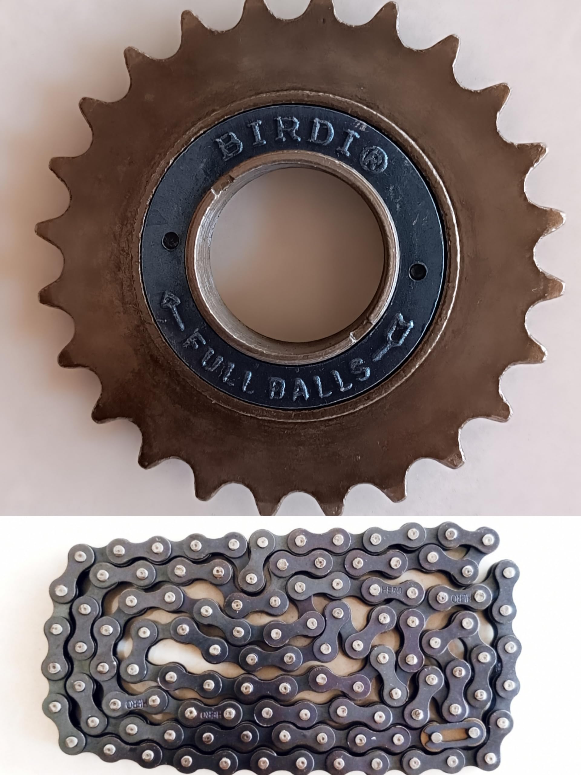 Bicycle Freewheel Big Size 24 Teeth, Full Balls Bearing with Chain, Single Speed, Cycling Drivetrain Component-picture-12