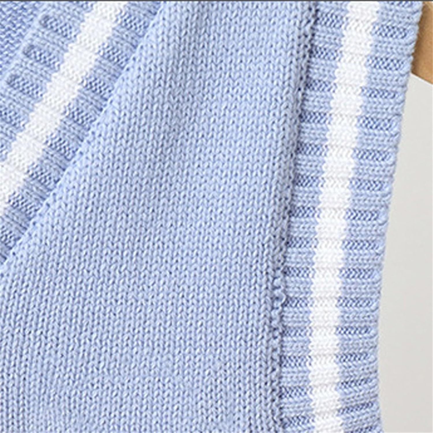 Boys and Toddlers' Uniform Cotton V-Neck Sweater Vest Girls Cable Knit Vest Sleeveless Pullover Tween Preppy Knit Tank Tops