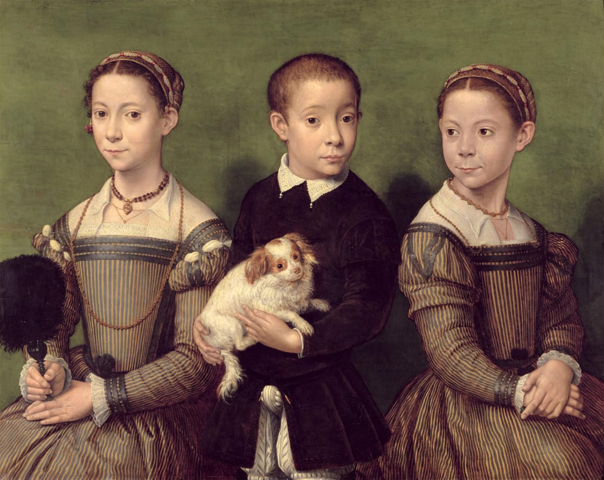 POSTERIIk Vintage Art Print Images Pictures Print Two Sisters and a Brother of the Artist by Sofonisba Anguissola Modern Colour Posters for Office Home Decor 60x90cm