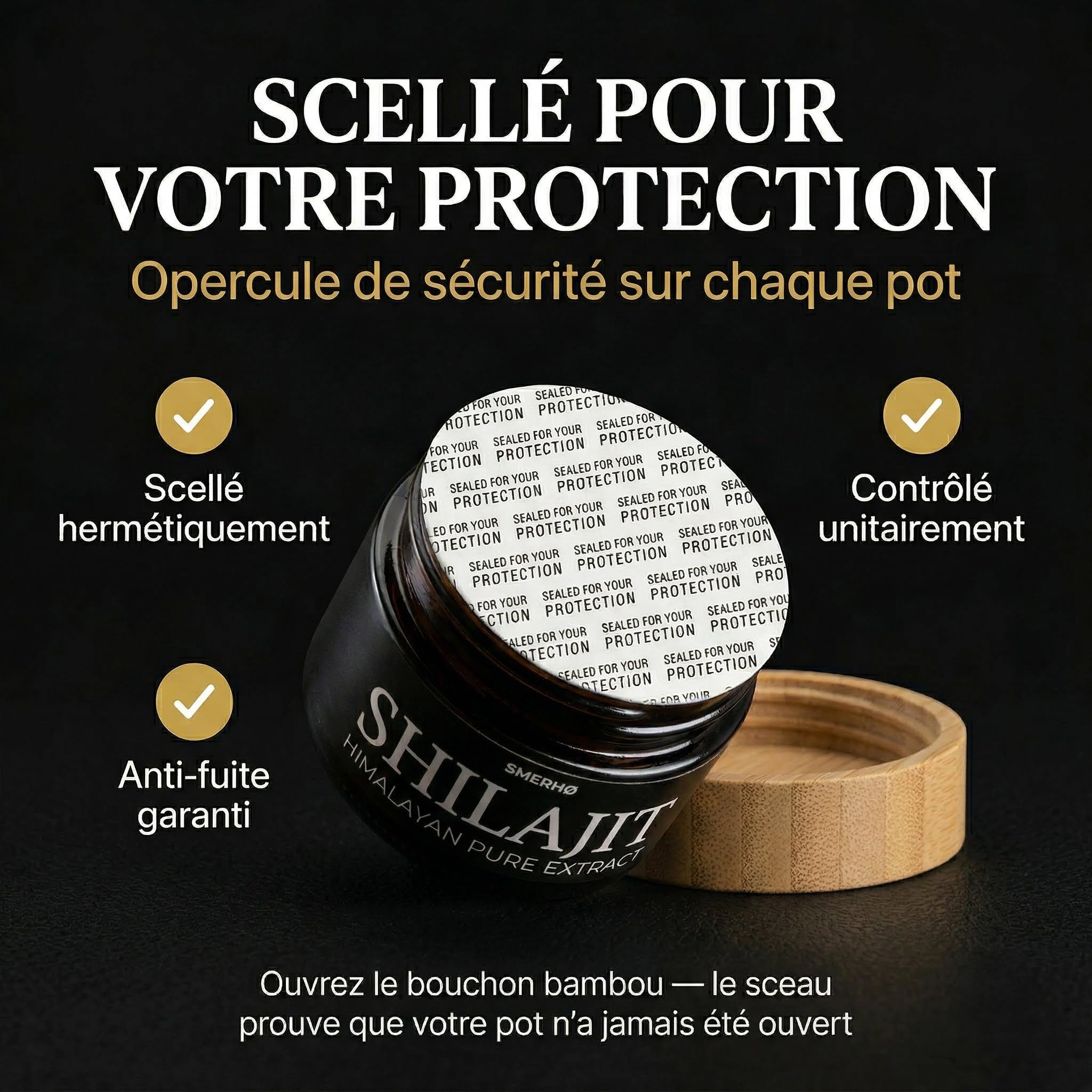 SMERHØ Shilajit Pure Résine 50g | Shilajit Primal Himalaya Haute Altitude | Testé en France