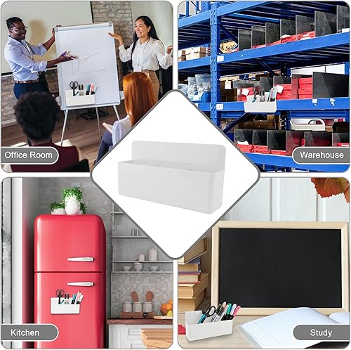 Miniatura 49 de Soporte magnético para bolígrafo, paquete de 2 soportes magnéticos de borrado en seco con compartimentos generosos, marcador de almacenamiento Verde