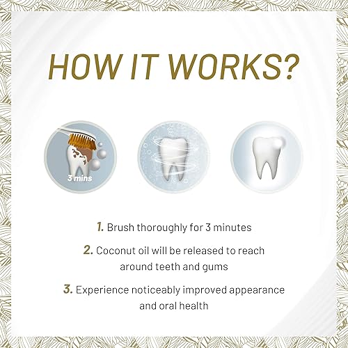 Miniatura 3 de White Glo Pasta de dientes blanqueadora de aceite de coco, refrescante sabor a coco y menta, cuidado bucal holístico sin flúor, aceite de coco de
