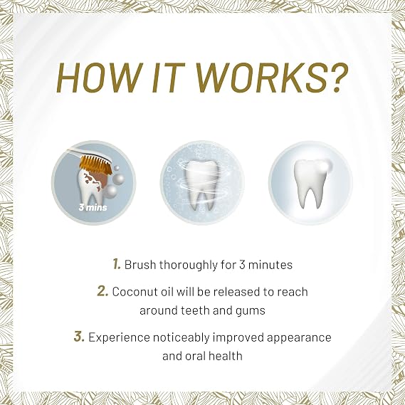 White Glo Coconut Oil Whitening Toothpaste, Refreshing Coconut & Mint Flavour, Fluoride-free Holistic Oral Care, Infused Luxurious Coconut Oil For Sparkling White Teeth and Ultimate Clean - 5.2 Ounces