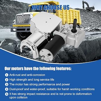600 Watt Dump Truck Roll Tarp Motor(12V 1.5 HP 60:1) with Chrome Cover