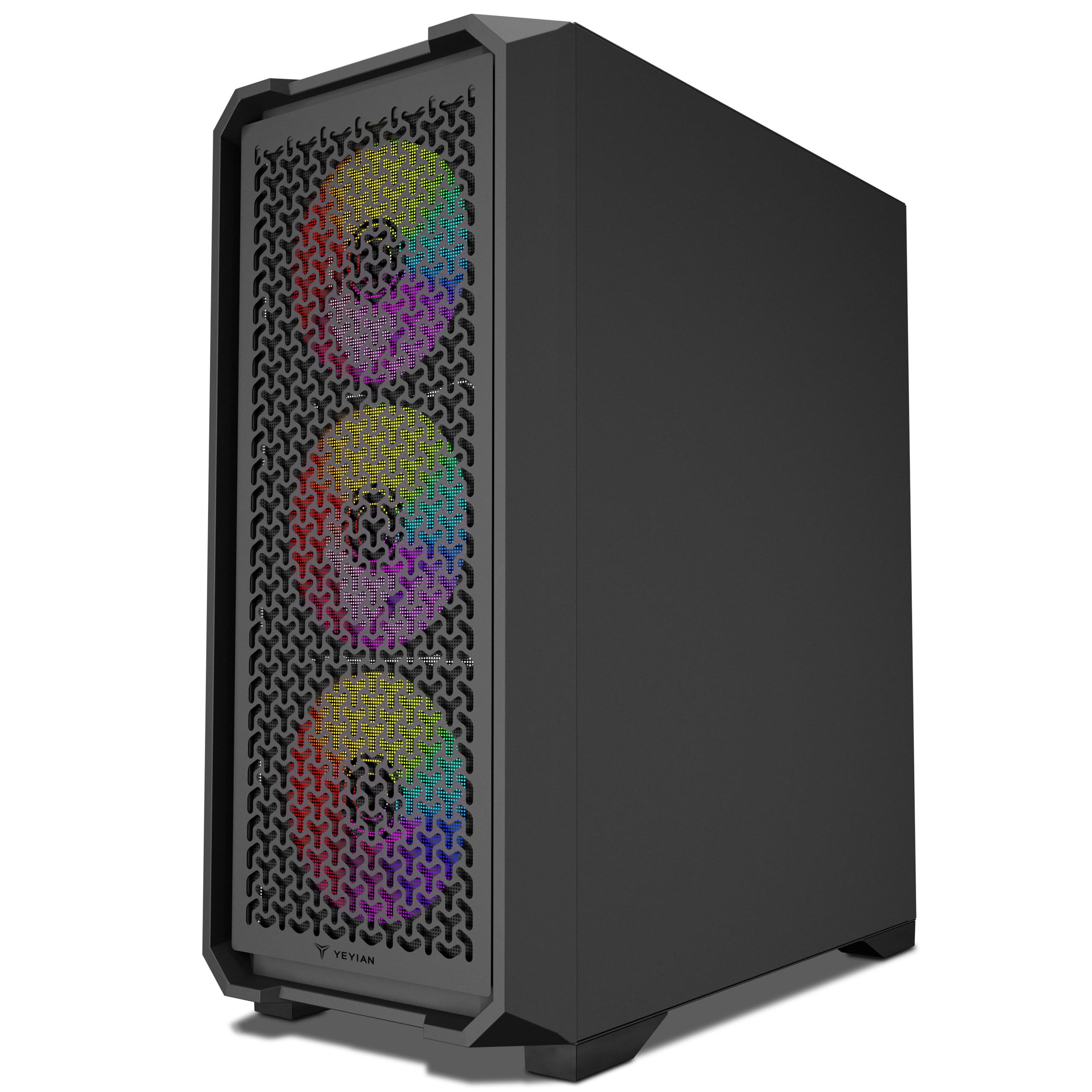 Caja PC Gaming ATX Yeyian Vault – Torre ATX, Panel Cristal Templado, 4 Ventiladores Incluidos, Soporte GPU 320 mm y Radiador 360 mm – Negro
