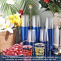 Vista 4 de Tanlade 200 vasos de plástico transparente de 10 onzas, vasos de plástico con bordes, vasos desechables elegantes para fiestas, bodas, día de Acción