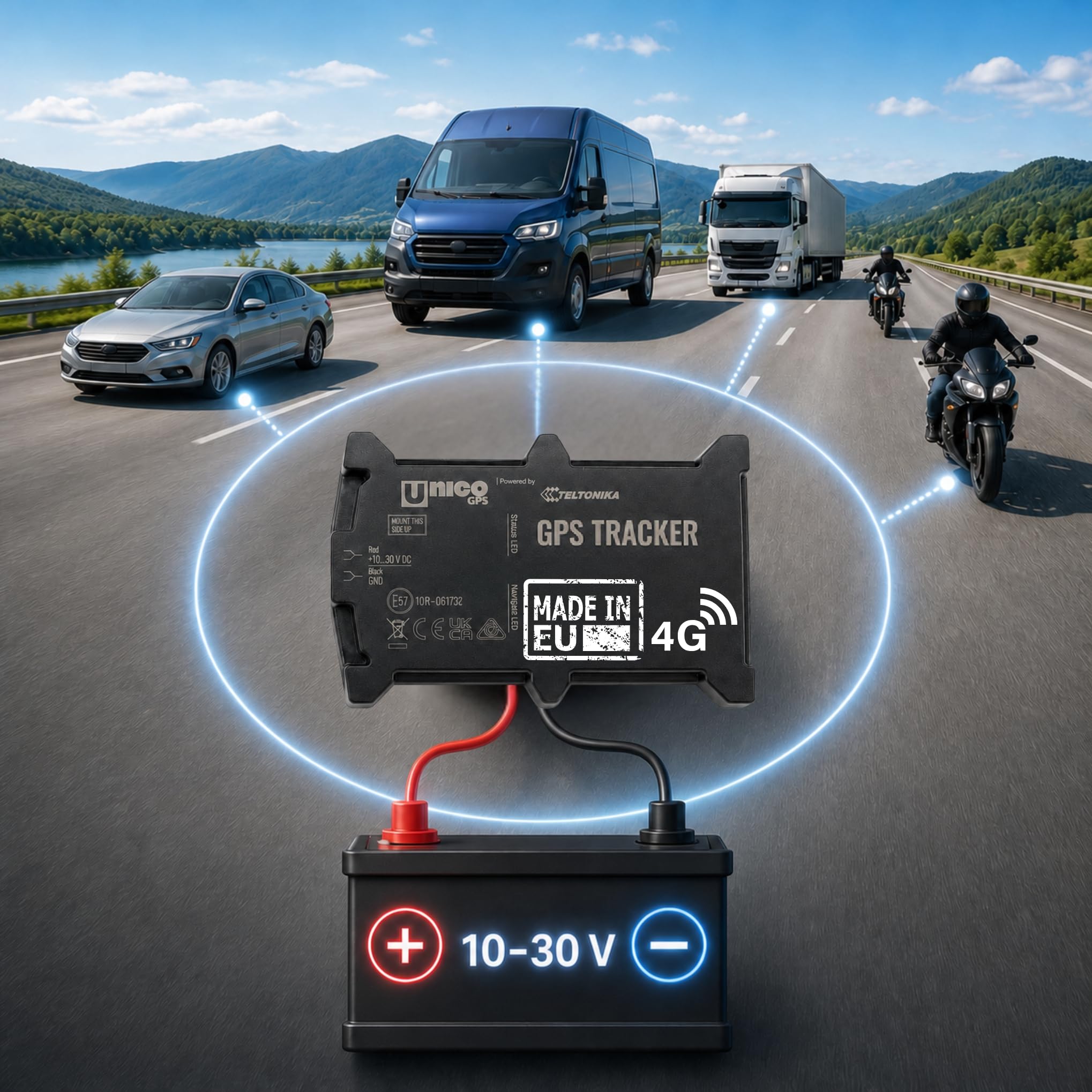 Incluye 1 Mes de Servicio eSIM y Plataforma con Soporte incluidos | Rastreador para Coche 4G | Localizador GPS | Rastreo satelital para Moto camión flotas | GPS Tracker Teltonika Lituania
