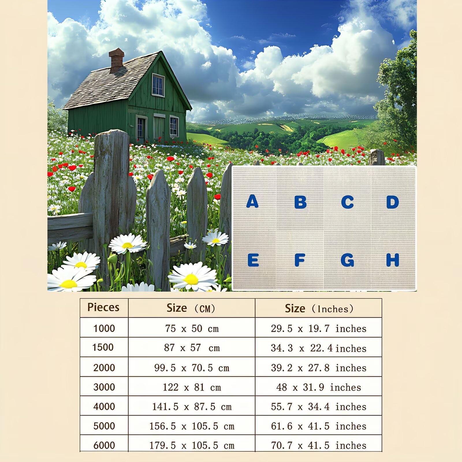 Flor Cabina-2 Puzzle de 1500 Piezas, Juego de Mesa Familiar de Madera - Rompecabezas Adultos para Toda La Familia, Rompecabezas Educativo DIY y Antiestrés - con Mapa de Referencia, 87 x 57 cm f0-364