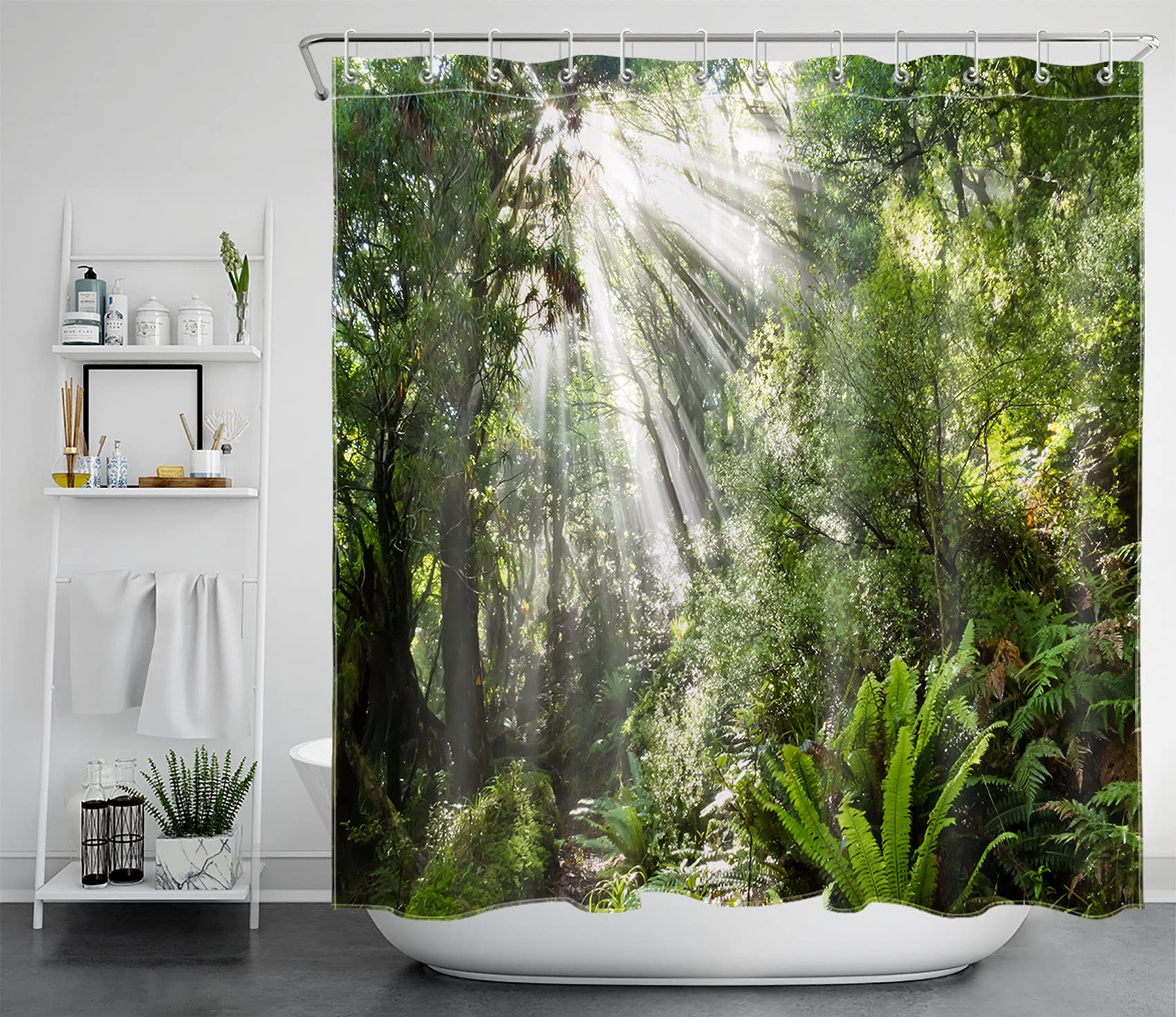 Rideau De Douche à Carreaux Bohèe En Polyester Et Lin à Rayures Pour