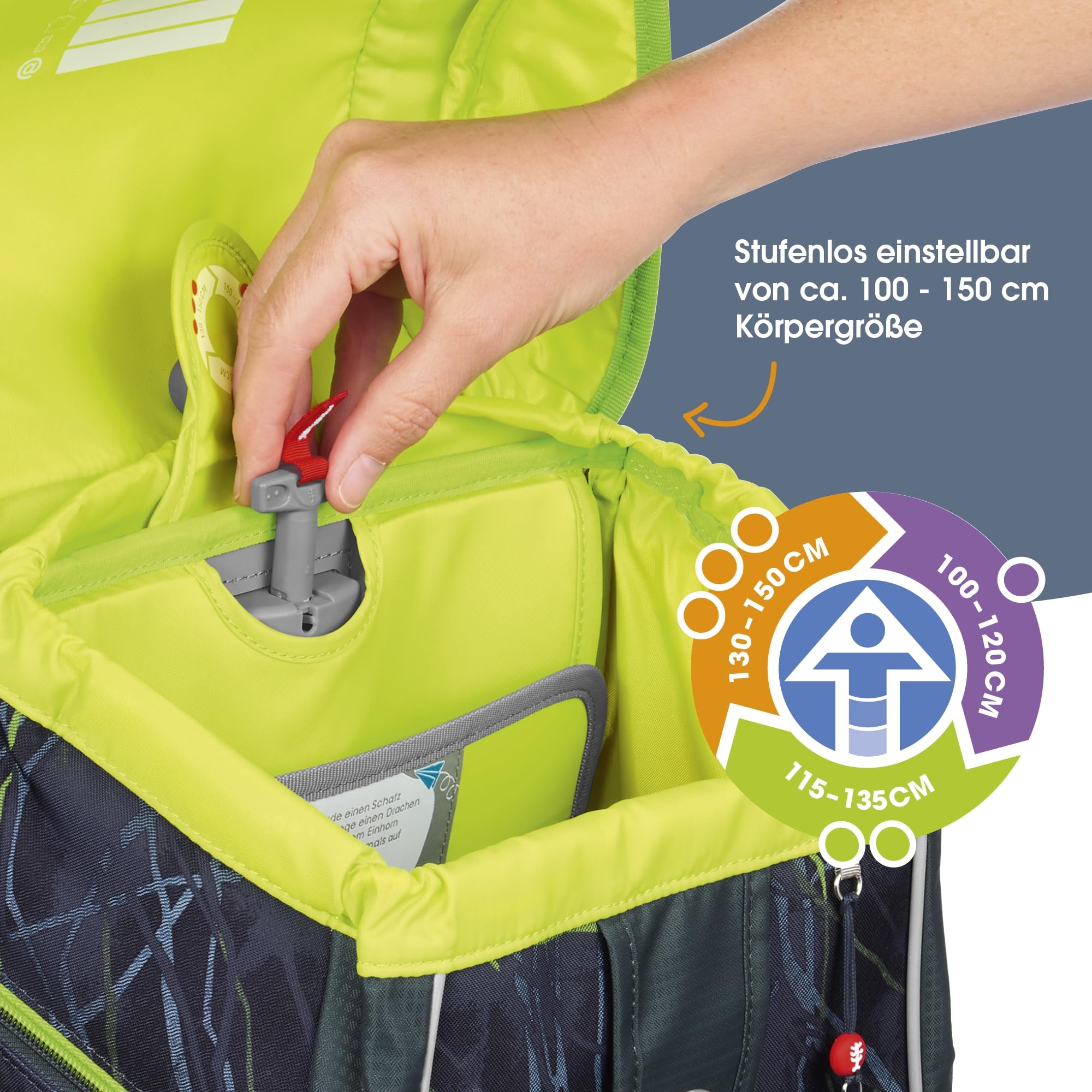 Step by Step Schulranzen-Set 2IN1 PLUS „Danger Cat Chiko“ 6-teilig, grau-grün, Dschungel-Design, ergonomischer Tornister mit Reflektoren, höhenverstellbar mit Hüftgurt für Jungen ab der 1. Klasse, 19L