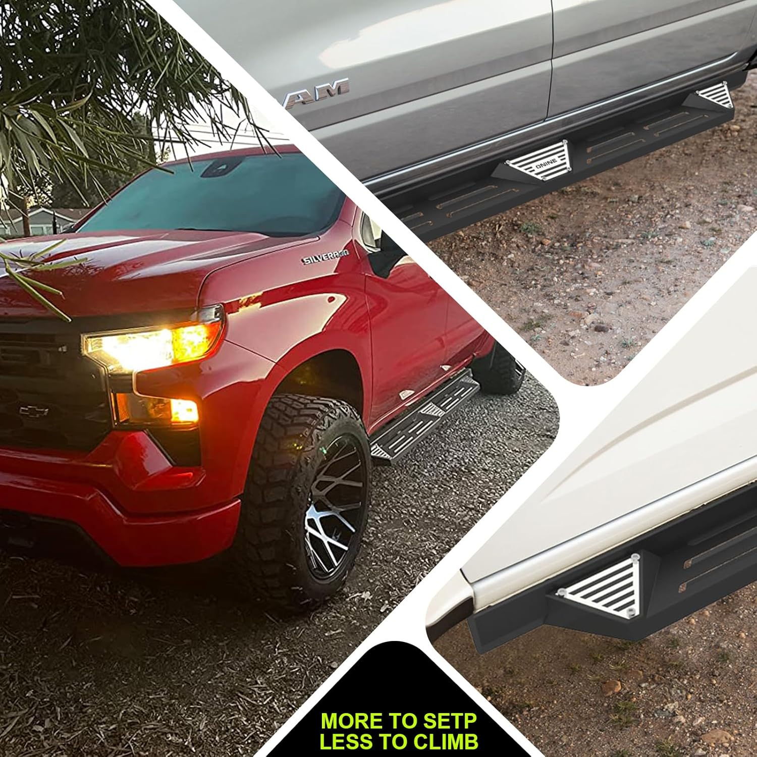ONINE Running Boards Custom Fit 2020-2023 Jeep Gladiator JT 4 Doors Drop Step Nerf Bar Side Step Rock Slider, Textured Black