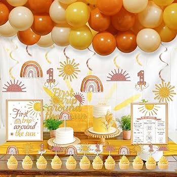 Amazon | Boho Sun 1歳の誕生日デコレーション 初めての太陽の旅