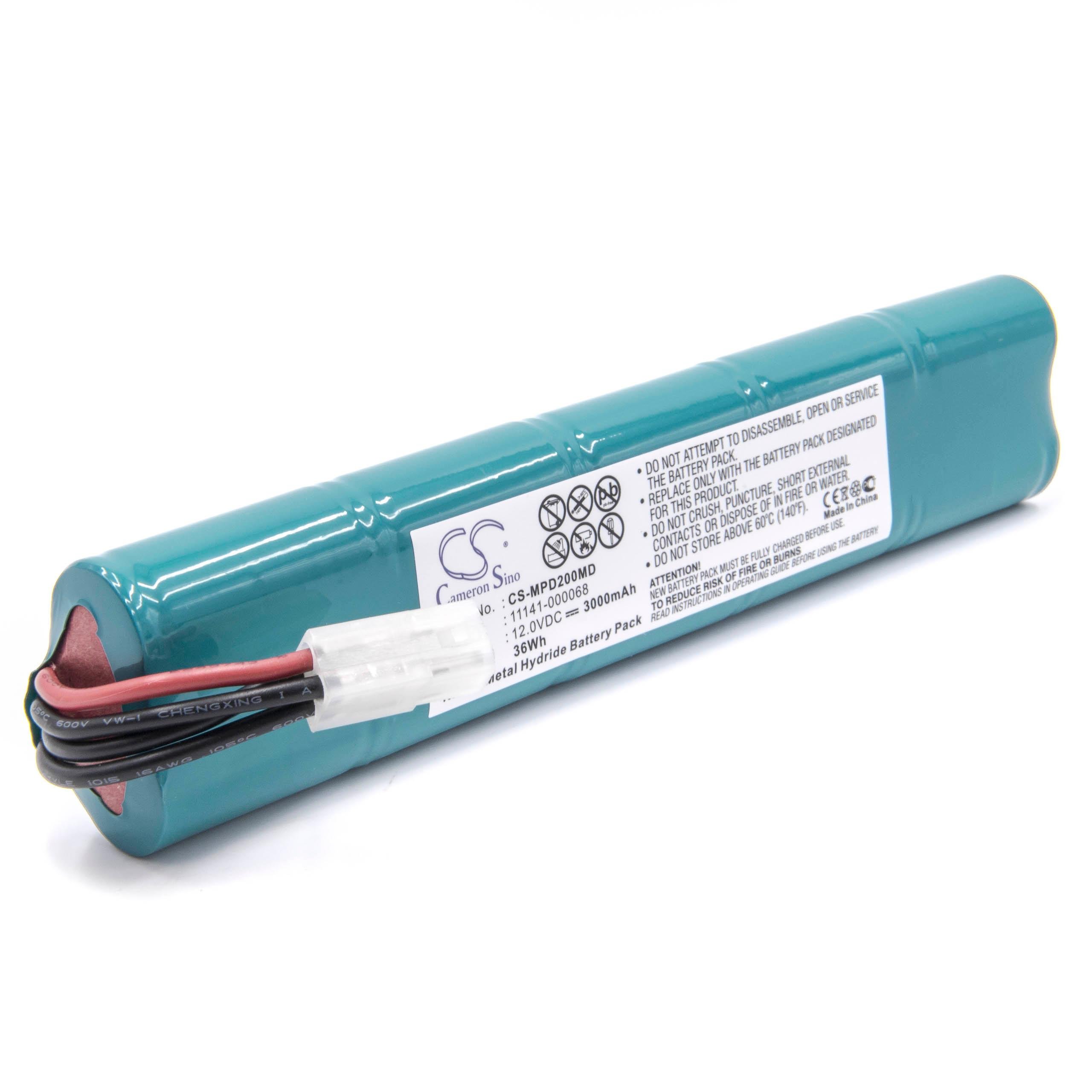 vhbw batteria compatibile con Physio Control Lifepak 20 Defibrillator strumentazione medica (3000mAh, 12V, NiMH)