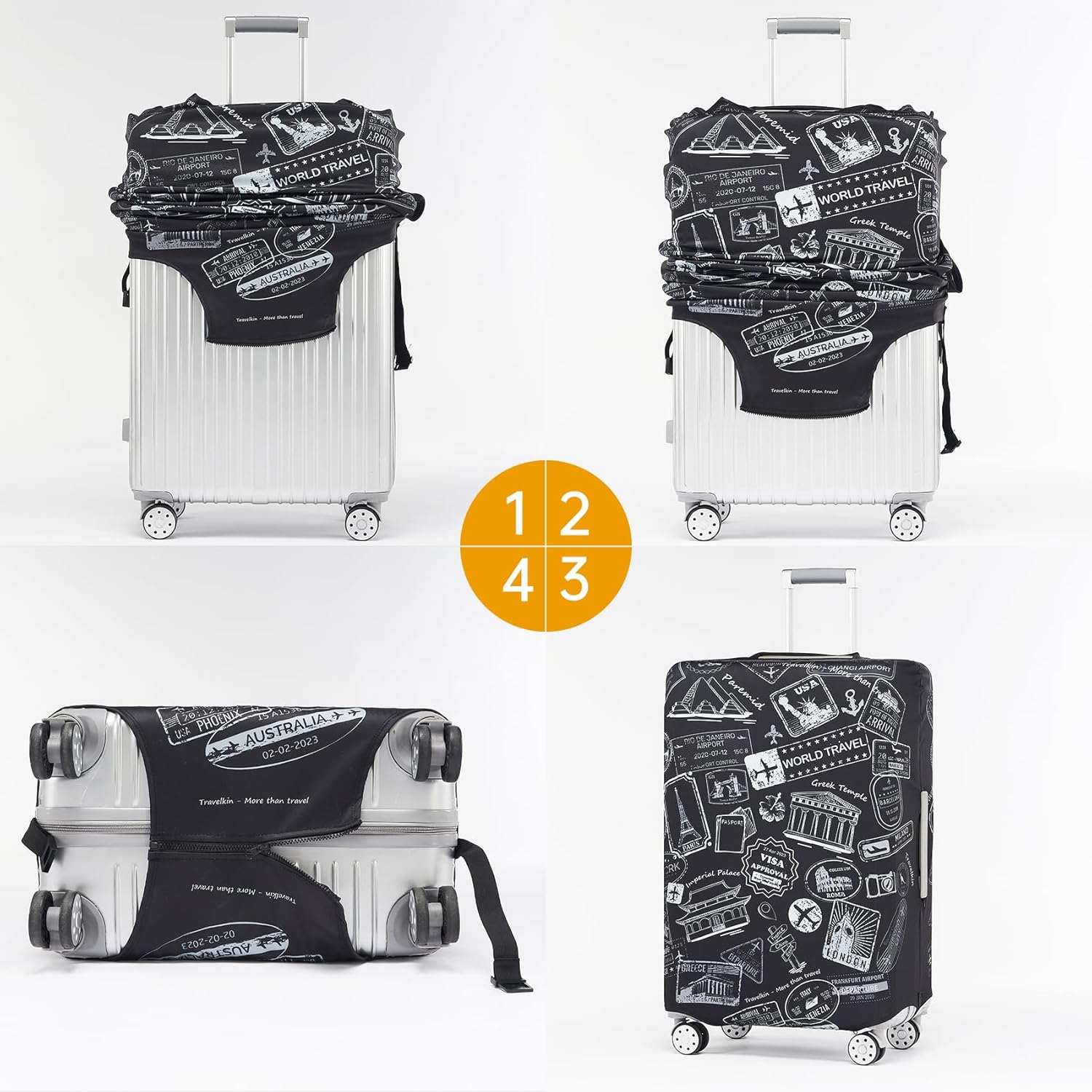 TRAVELKIN more than travel Luggage Covers For Suitcase Tsa Approved,Suitcase Cover Protector Fit 18-32 Inch Luggage - Image 7