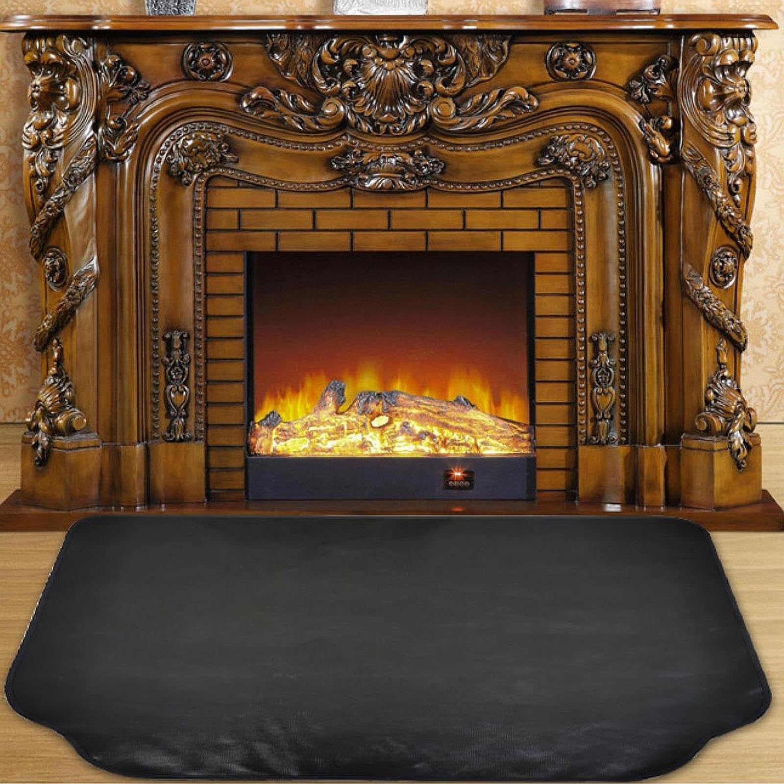Tapis de Cheminée Ignifugé, Tapis de Protection de Sol Pliable, Tapis Anti-feu Pratique pour Barbecue En Extérieur, 152 Cm X 101 Cm