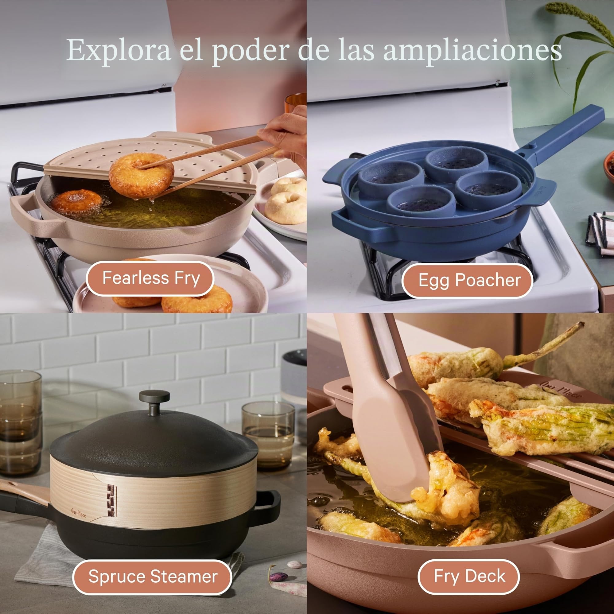 Our Place Always Pan - Utensilios de cocina antiadherentes, sin toxinas, de 2 a 10.5 pulgadas, sartén aluminio 10 en 1 patentada, segura para horno y inducción