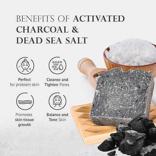 Miniatura 5 de Relaxcation 4 barras de jabón natural, barra de jabón de lavanda, rosa, oliva y carbón